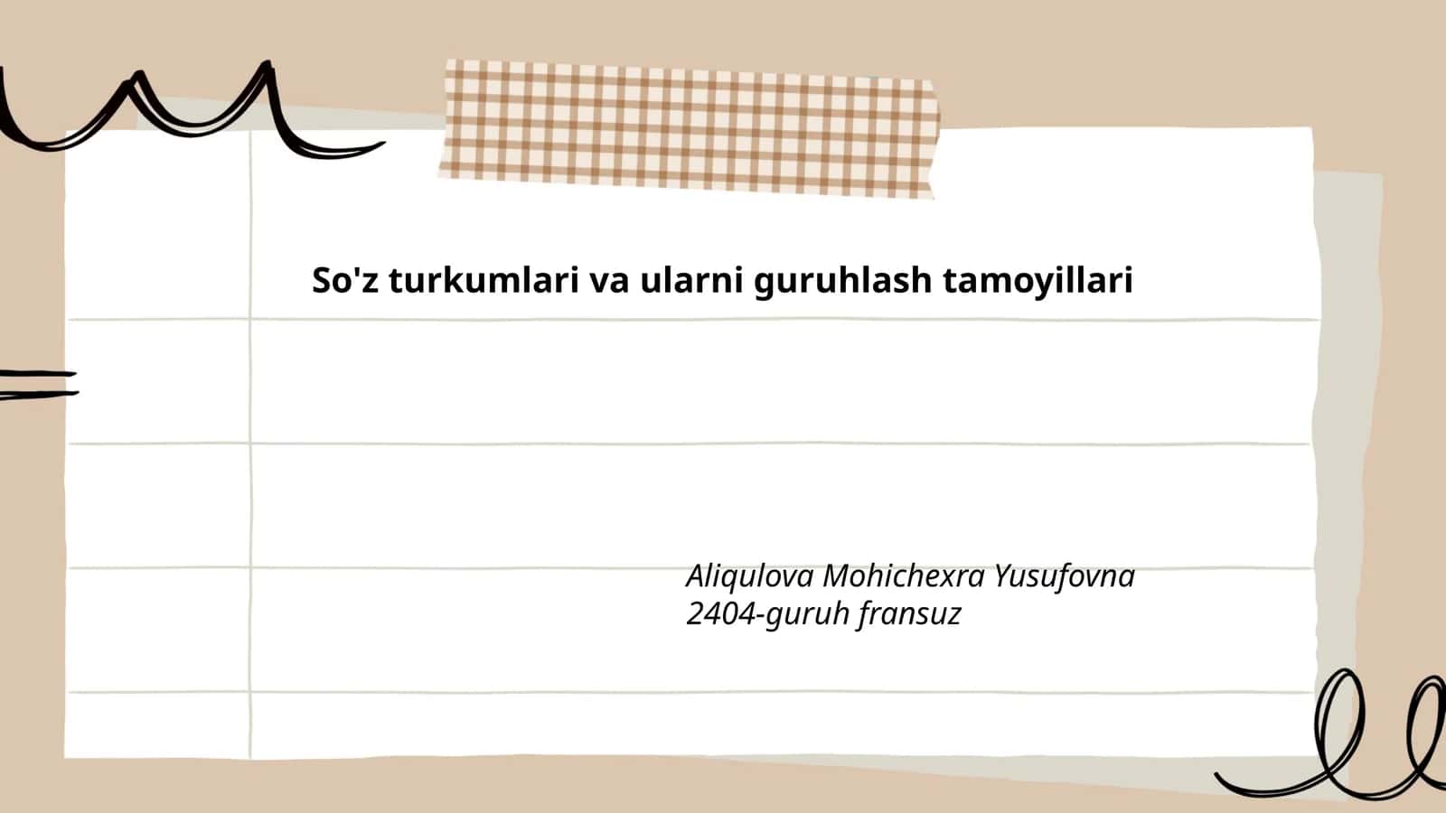 So'z turkumlari va ularni guruhlash tamoyillari
