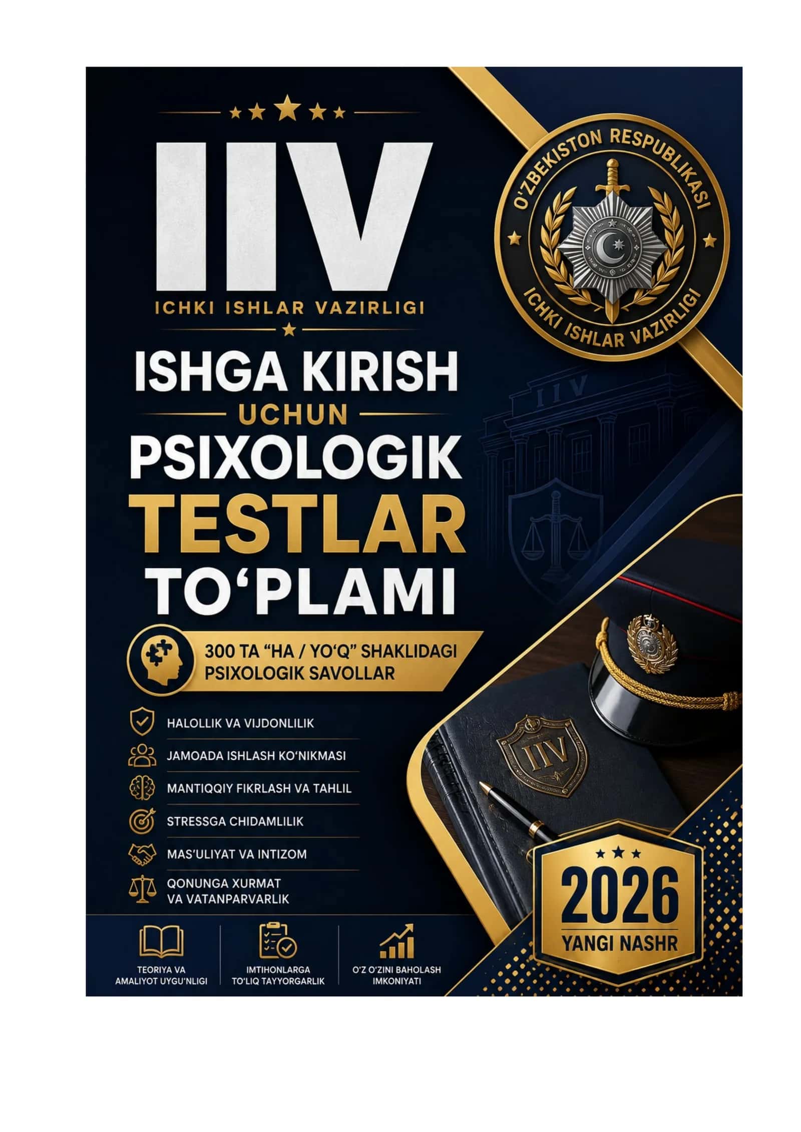ISHKI ISHLARGA KIRUVCHILAR USHUN TESTLAR TOPLAMI