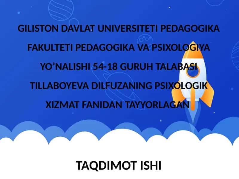 Psixologik xizmat mahsuloti dorligi