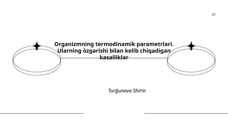 Organizmning termodinamik parametrlari