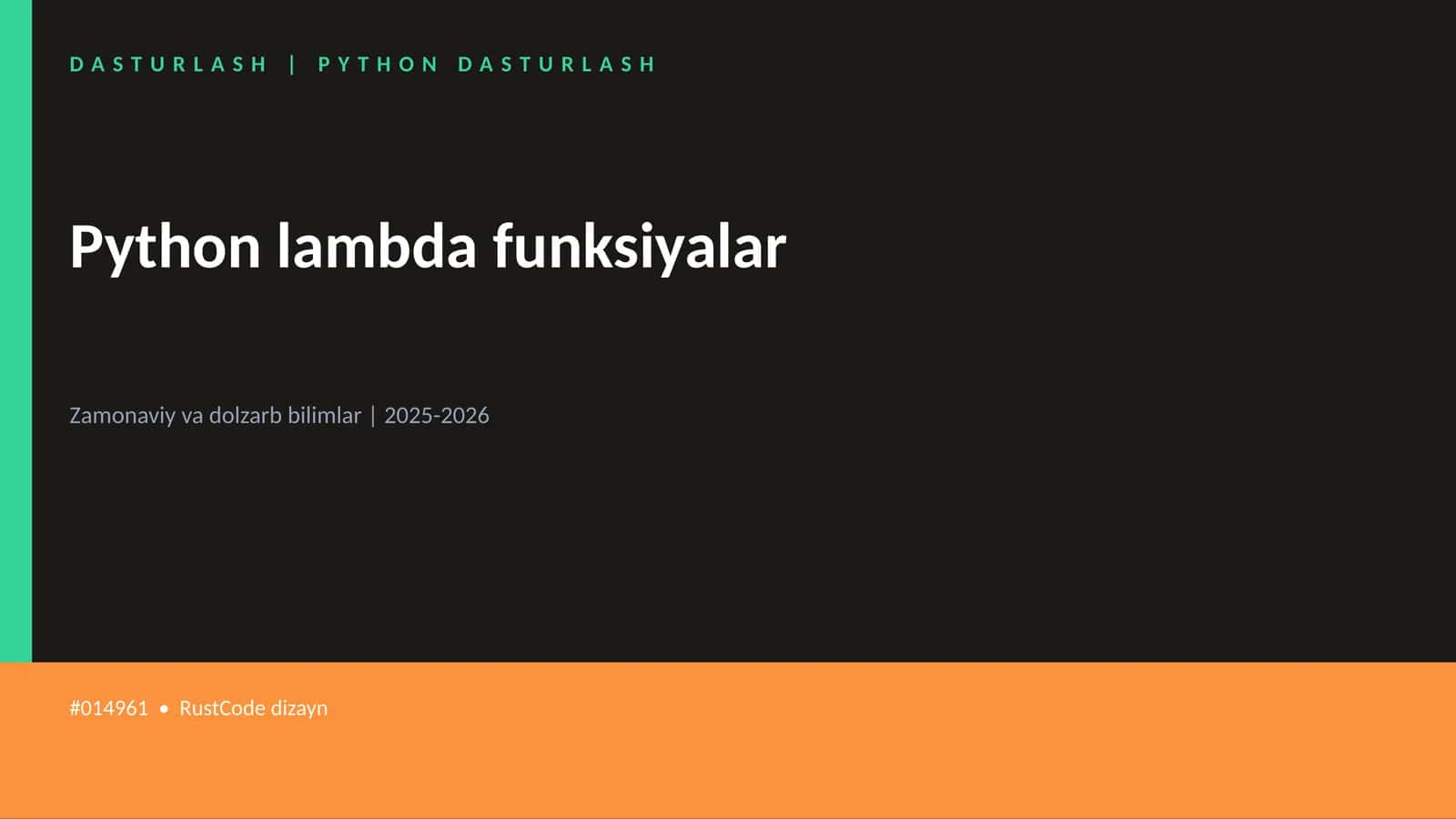 Python lambda funksiyalar