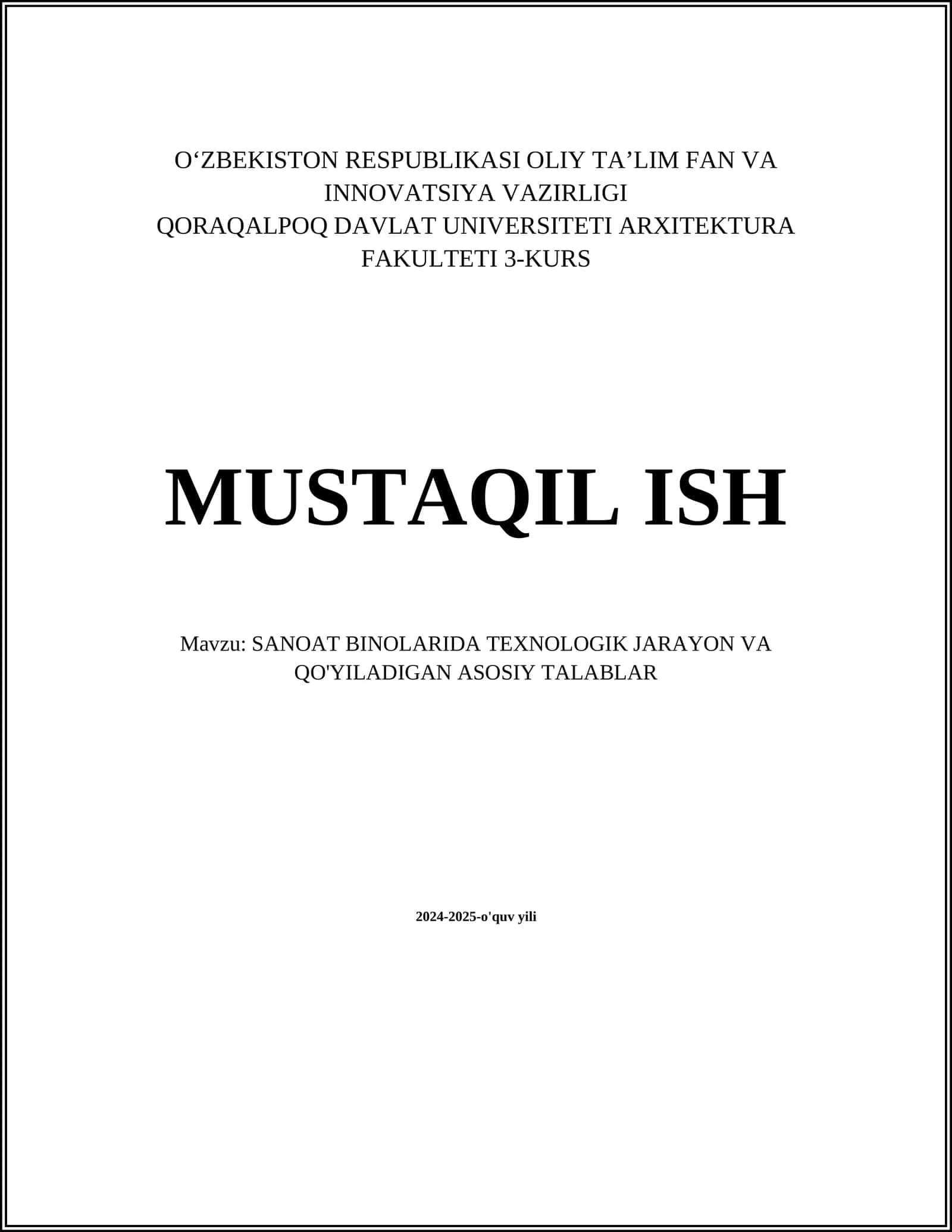 Sanoat Binolarida Xavfsizlik Talablari