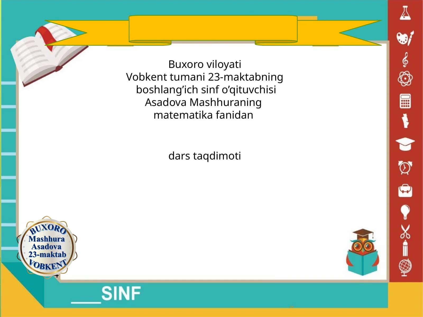 matematika fanidan dars taqdimoti