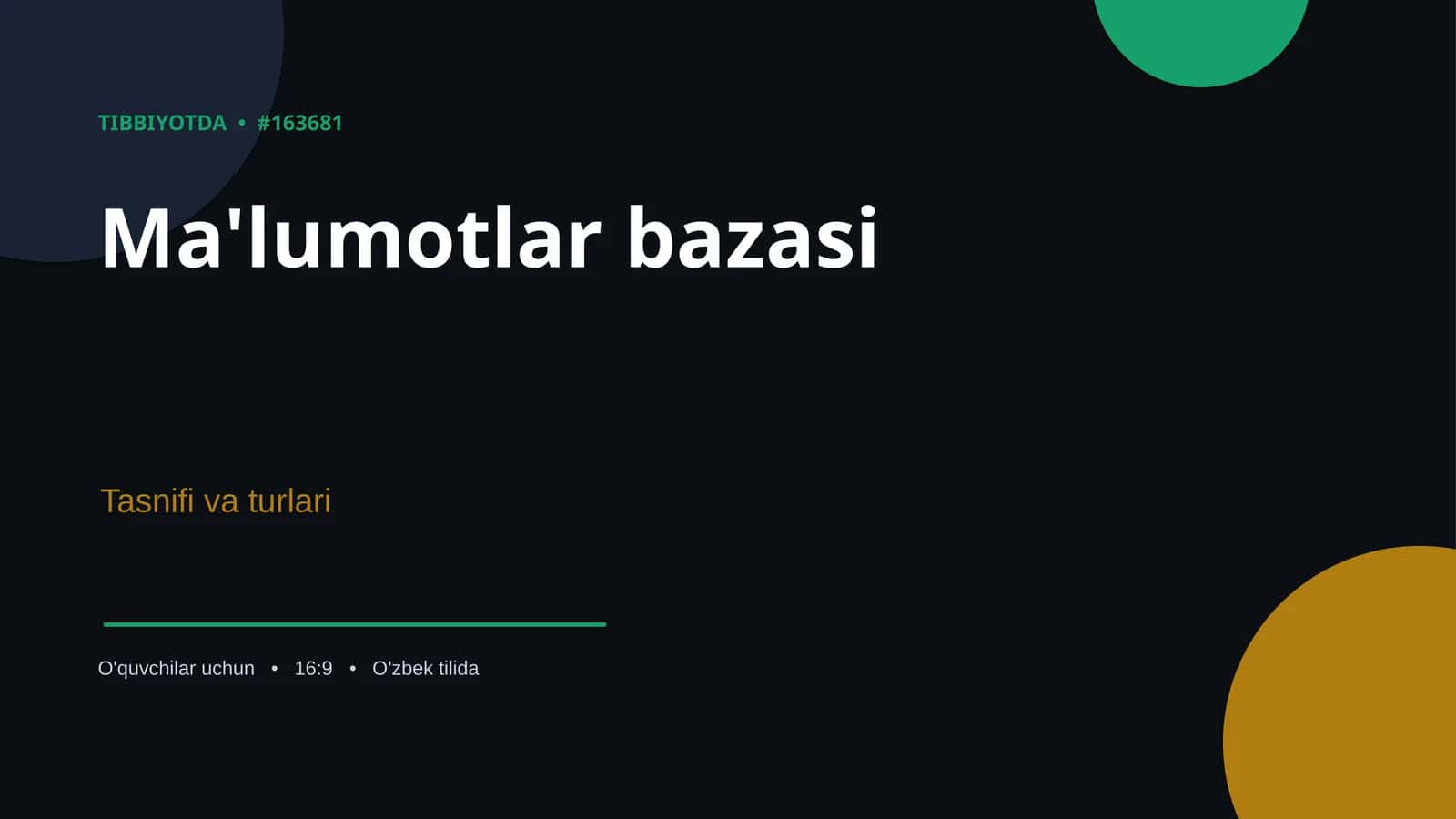 Tibbiyotda - Taqdimotlar/Iqtisodiyot