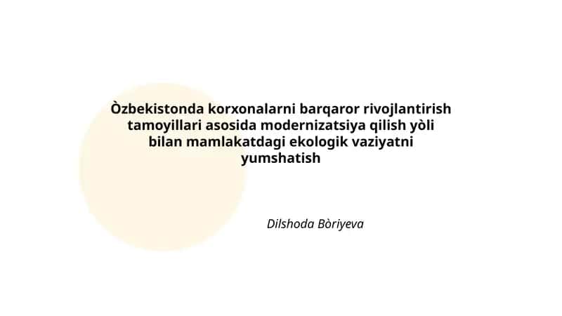 Korxonalarni energiya samaradorligini oshirish
