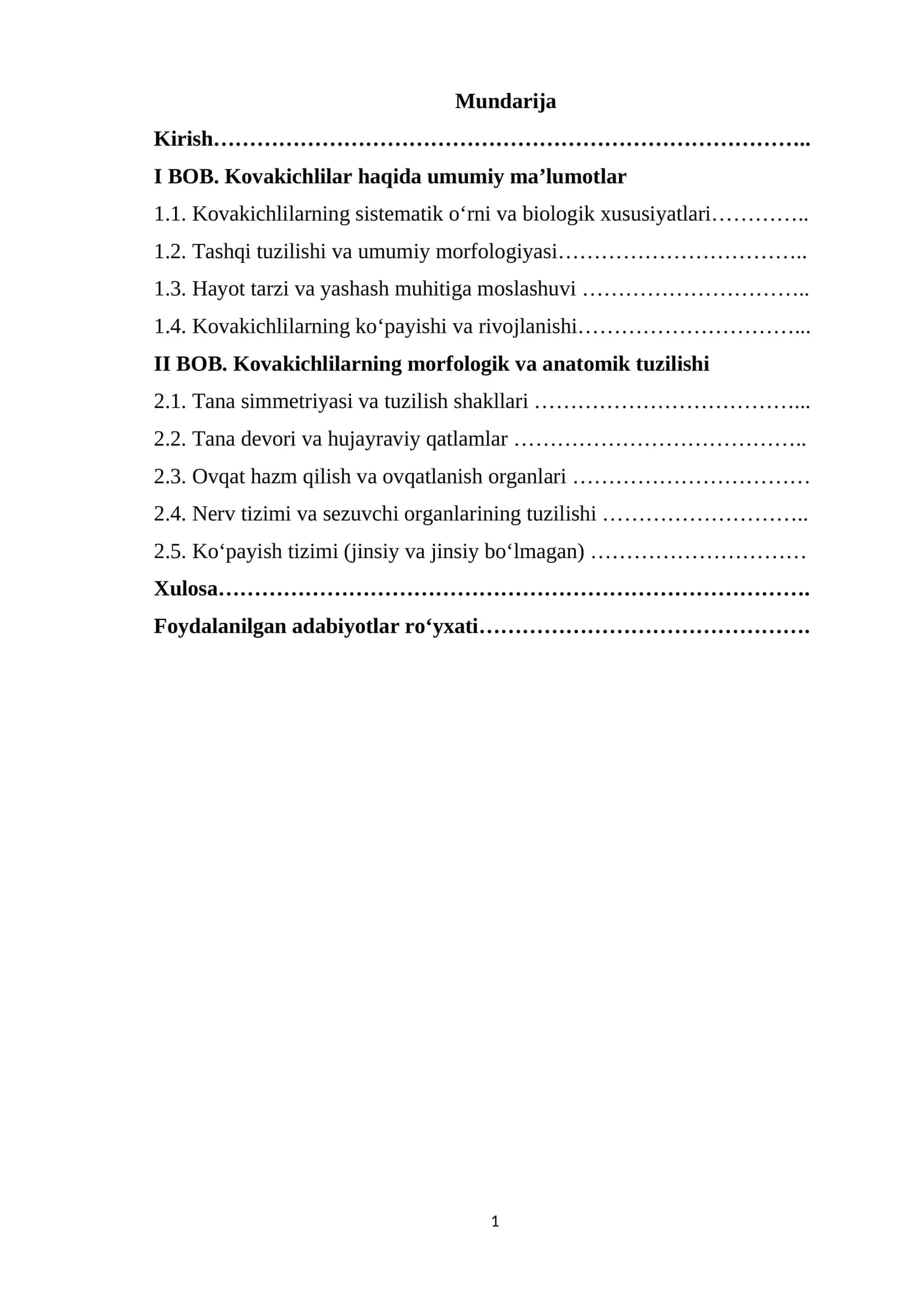 Kovakichlilar haqida tushuncha