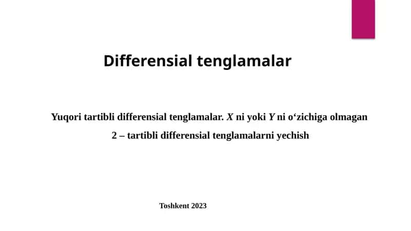 Differensialtenglamalar