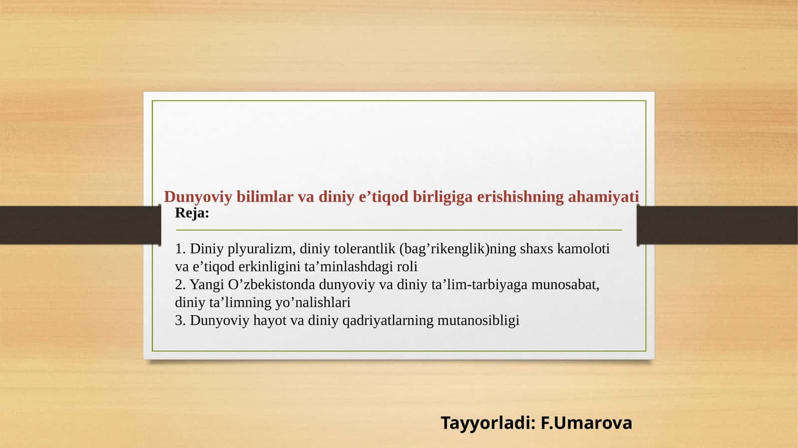 Dunyoviy bilimlar va diniye’tiqod birligiga erishishning ahamiyati