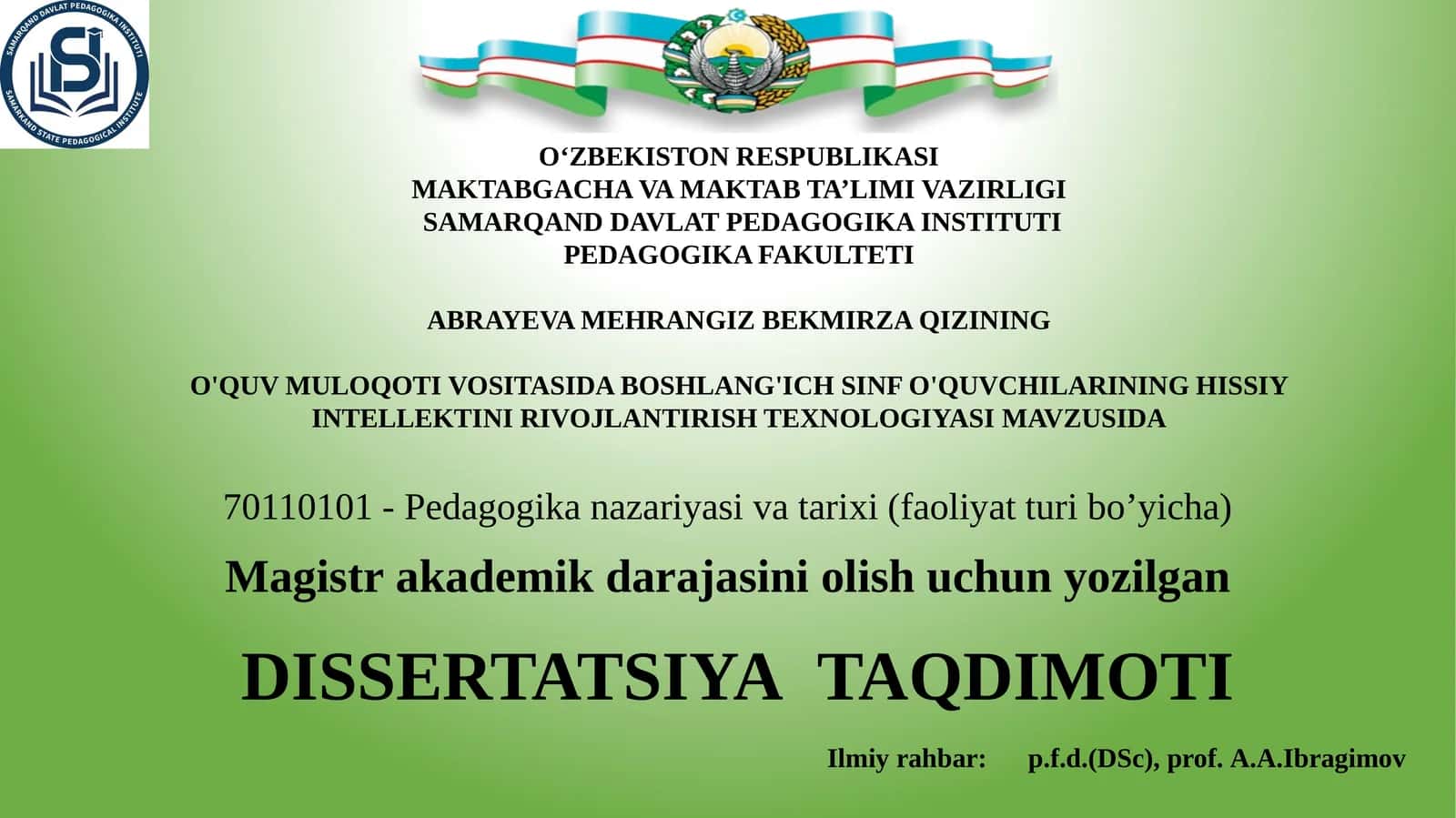 O’quv muloqoti vositasida boshlang’ich sinf o’quvchilarining hissiy intelektini rivojlantirish texno