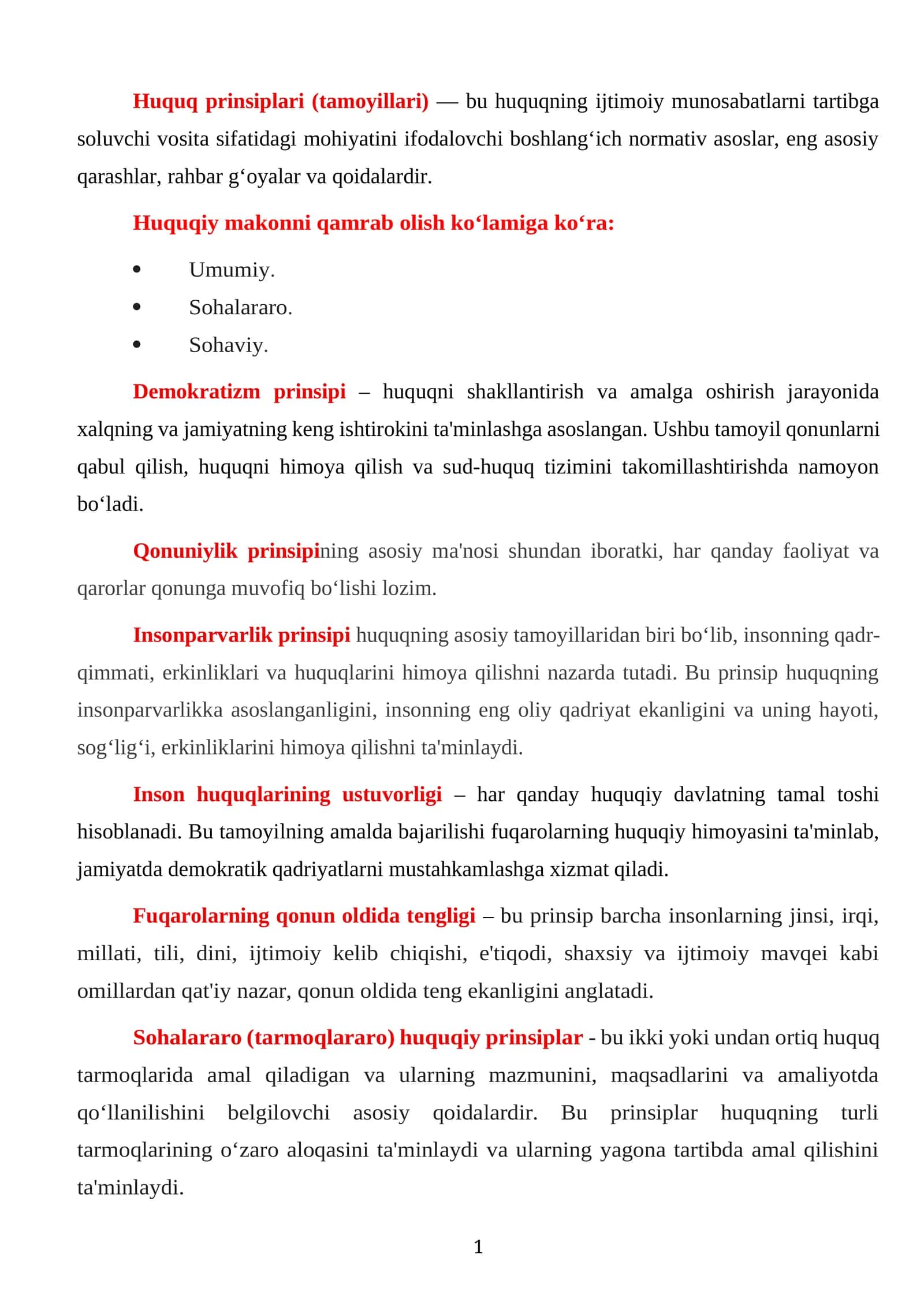 Huquq prinsiplari