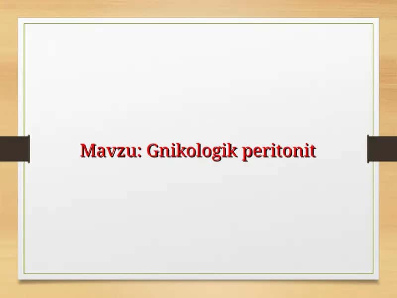 Gnikologikperitonit