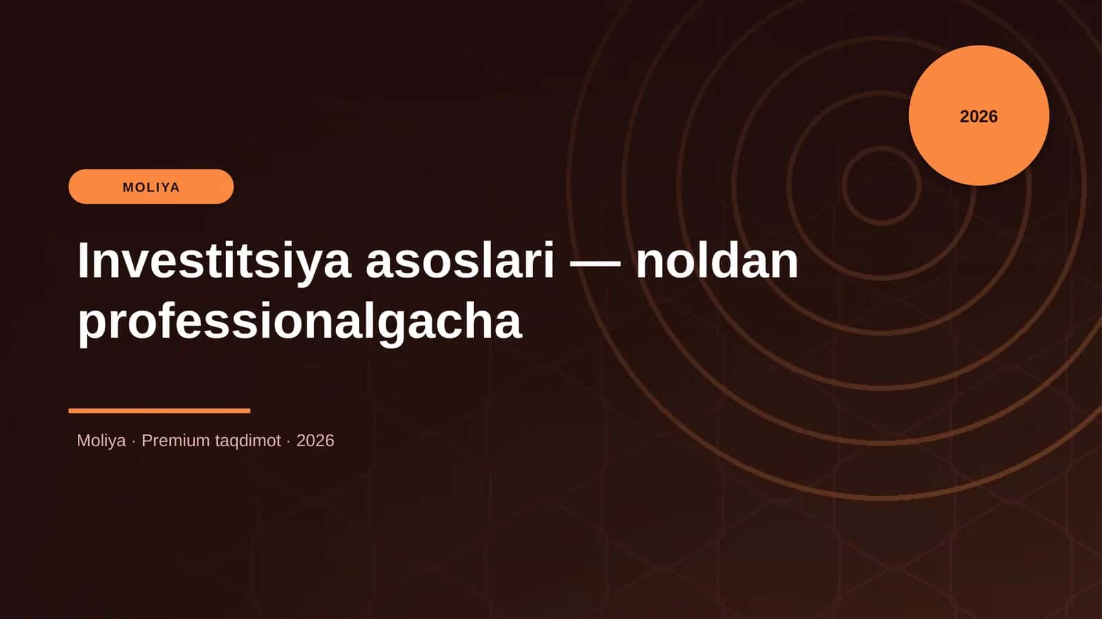 Investitsiya asoslari — noldan professionalgacha
