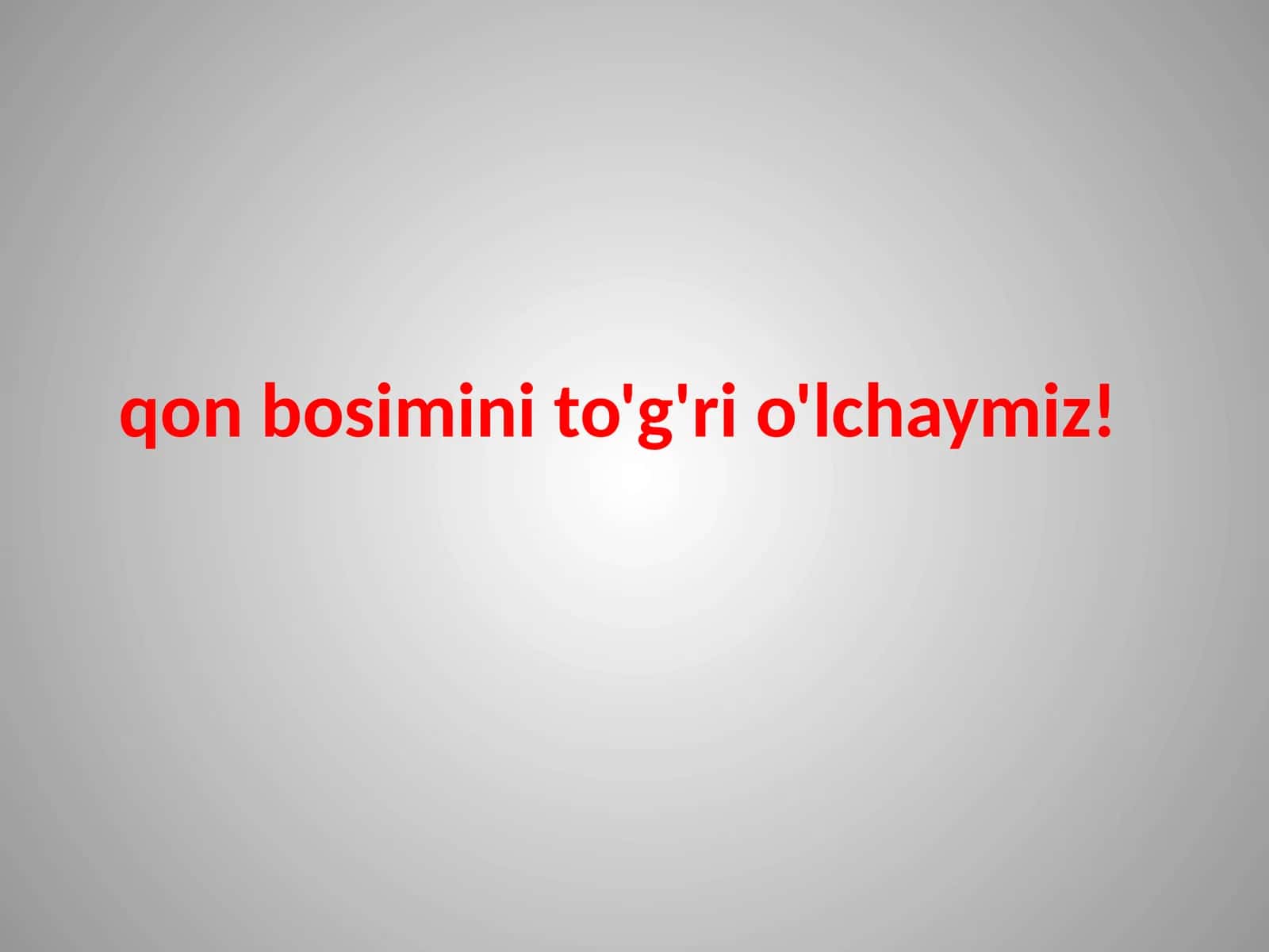 Qon bosimini o'lchash