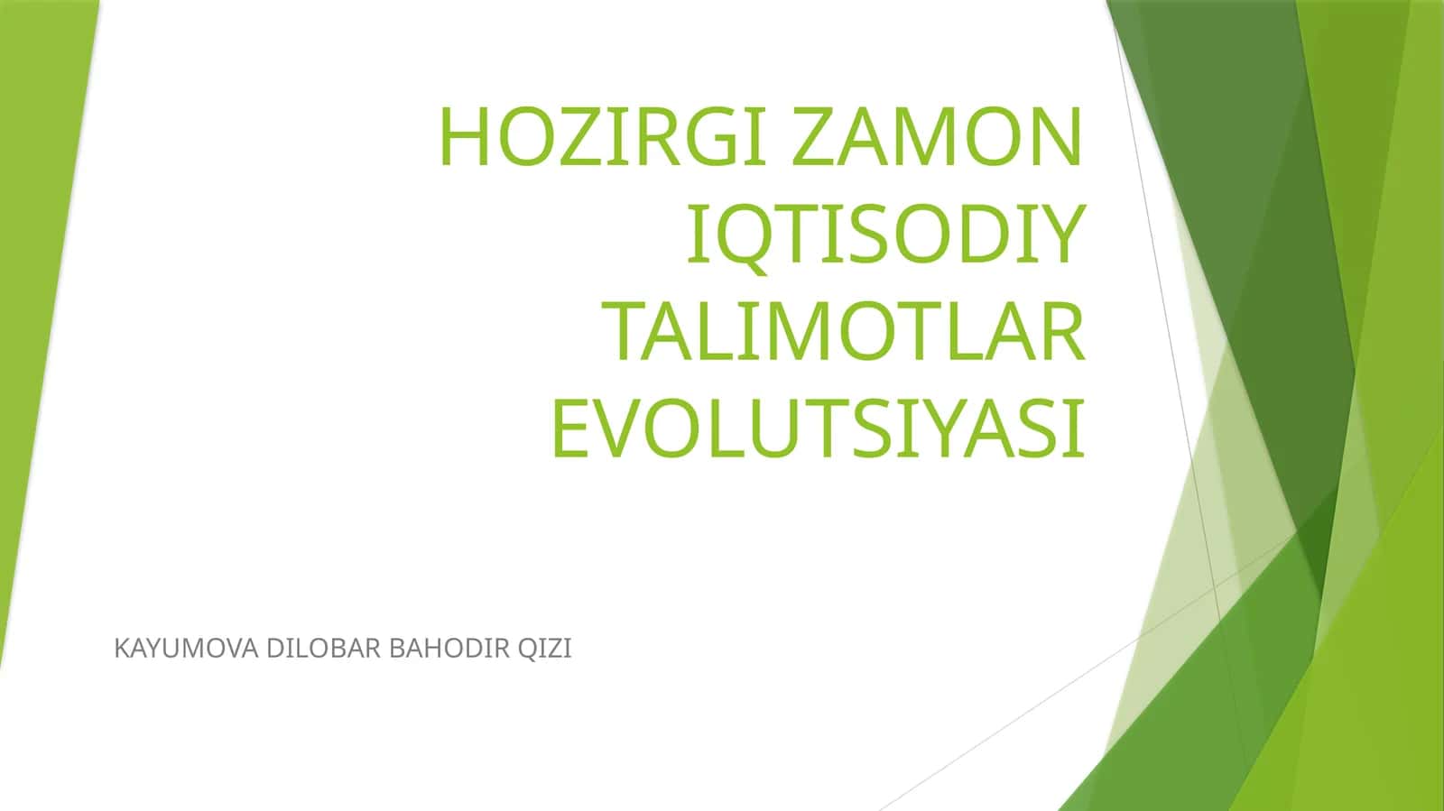 Iqtisodiy ta'limotlar tarixi