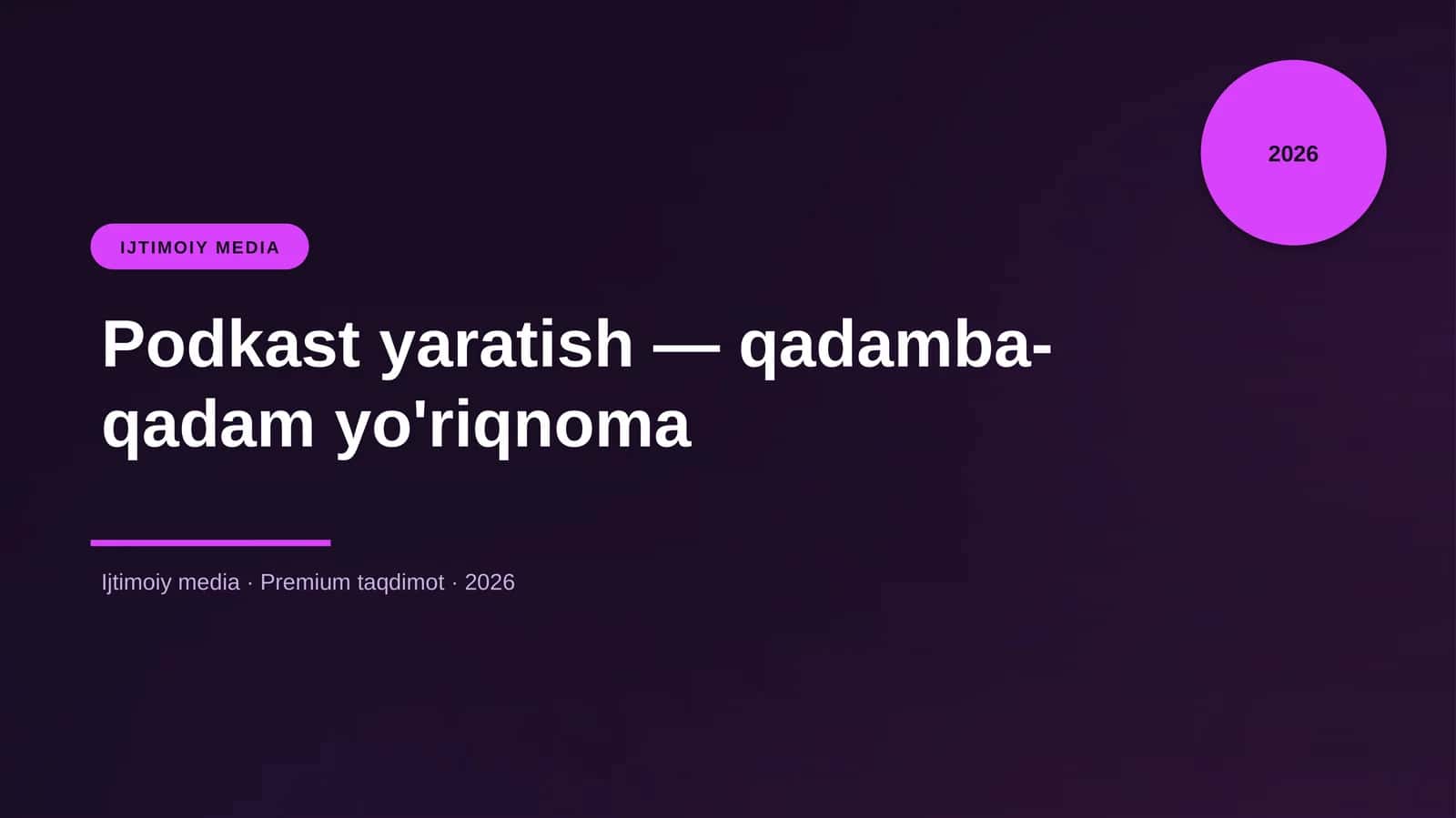 Podkast yaratish — qadamba-qadam yo'riqnoma