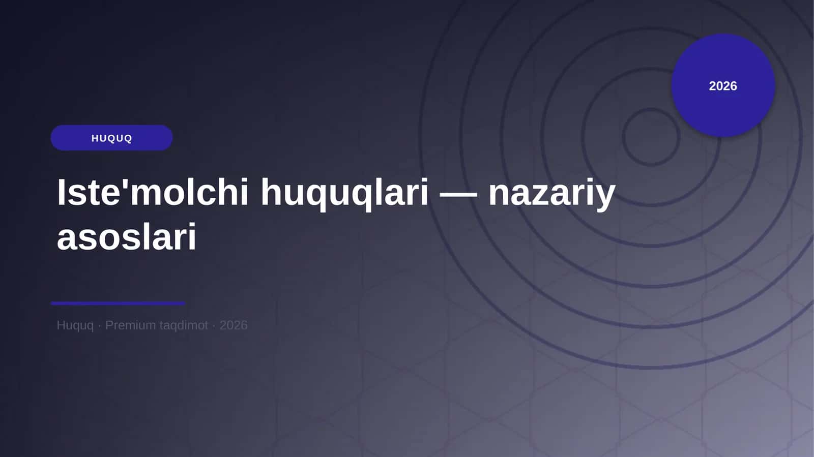Iste'molchi huquqlari — nazariy asoslari