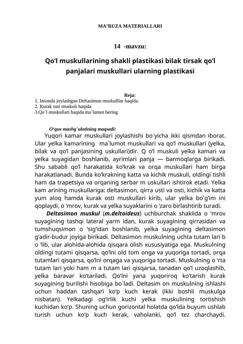 MA’RUZA MATERIALLARI