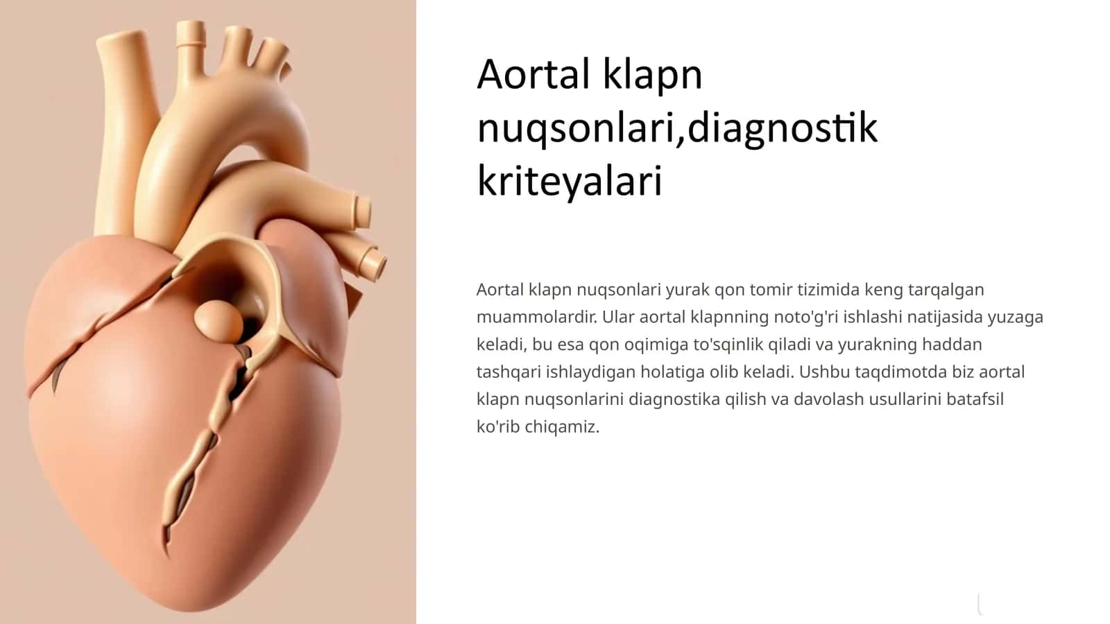 Aortal Klapn Nuqsonlari, diagnostik kriteyalari