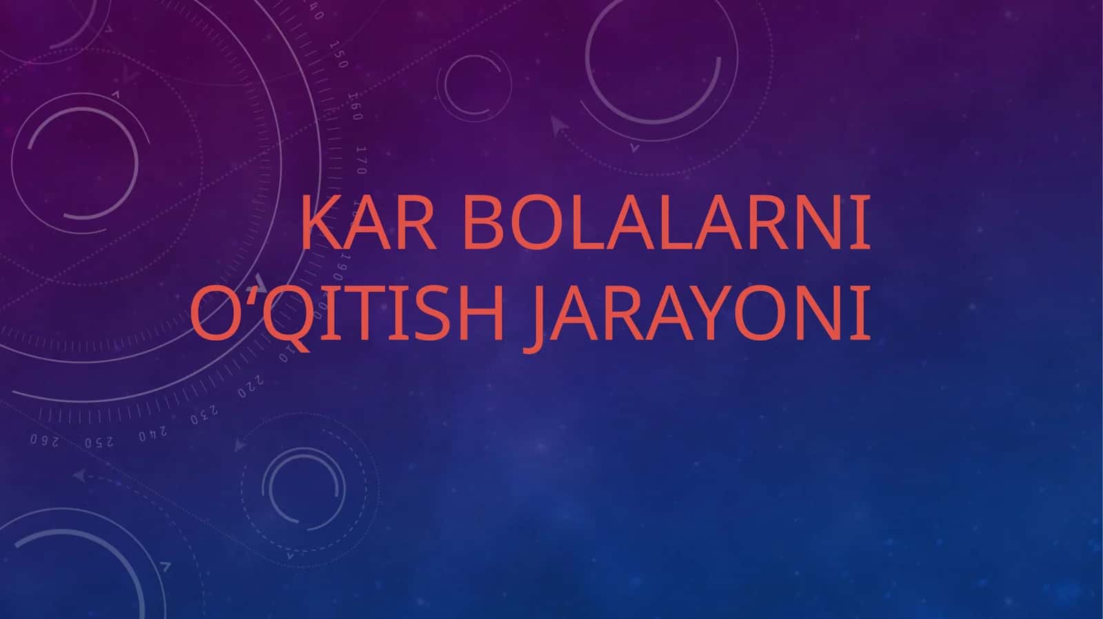 Kar bolalarni oʻqitish jarayoni