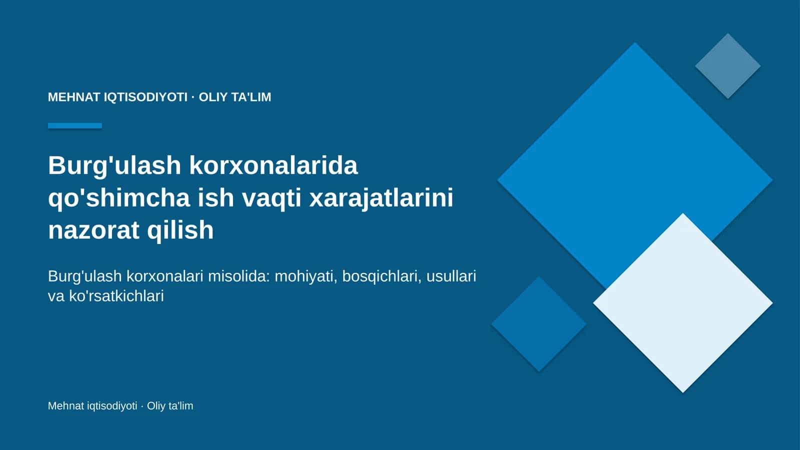 Mehnat iqtisodiyoti · Oliy ta'lim