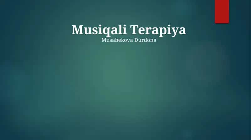 Musiqali Terapiya