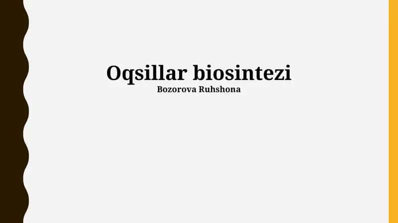 Oqsillar biosintezi