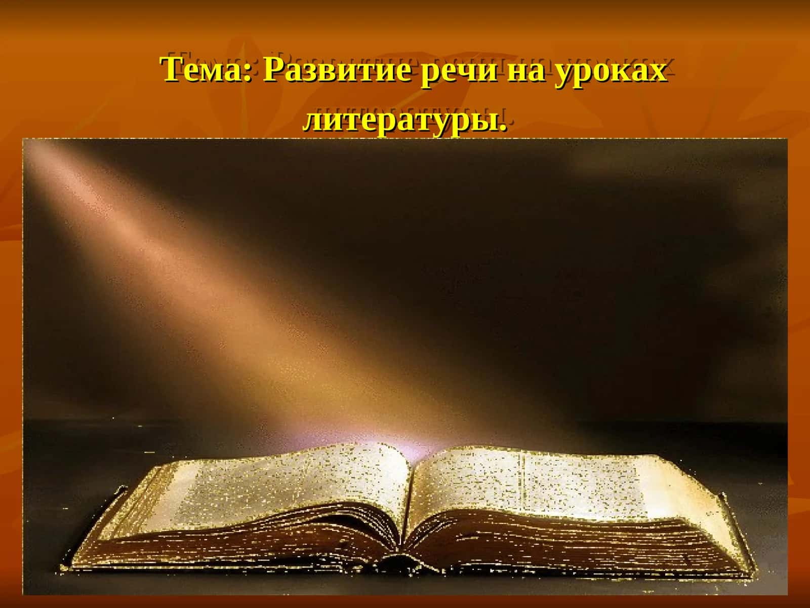 Развитие речи на уроках литературы