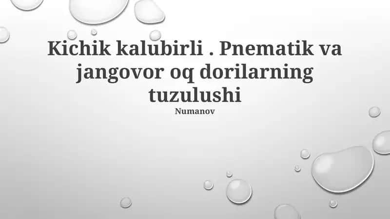 Kichik kalibrli o'q-dorilarning tuzilishi