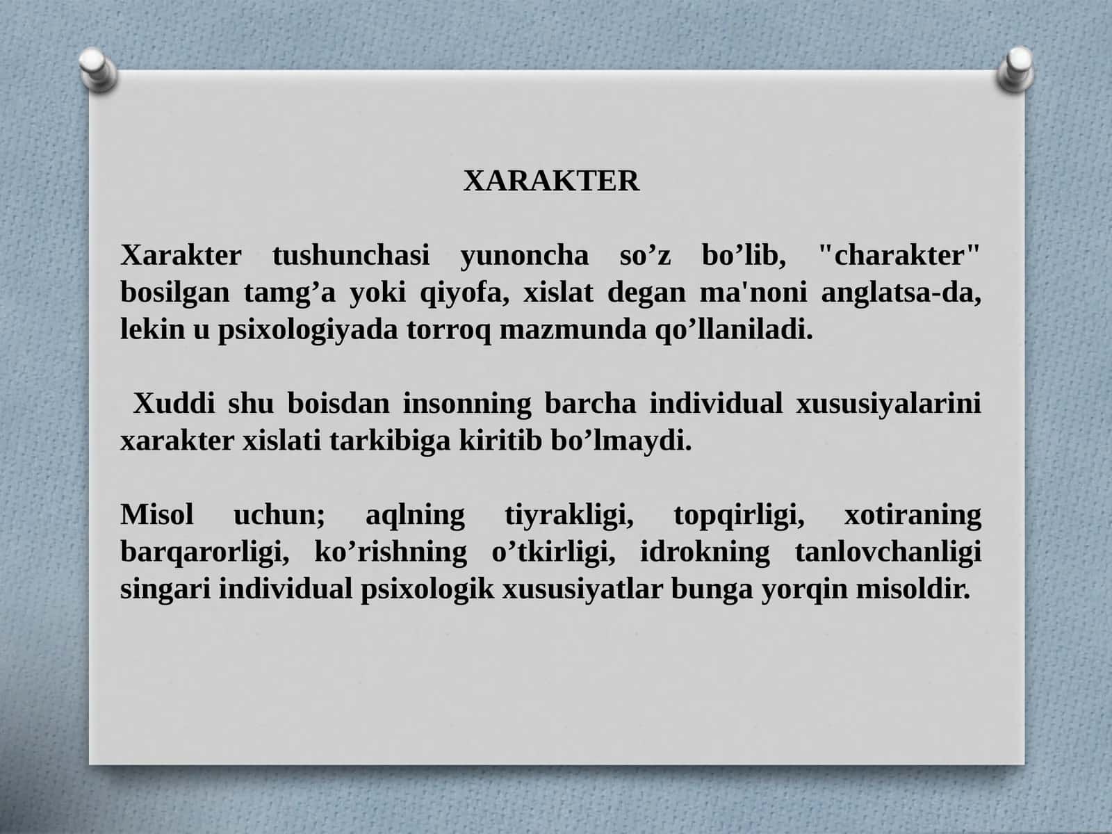 Ma’ruzada tebran maharakatlarning kinematikasi, dinamikasi va energetikasi haqida ma’lumotlar beriladi