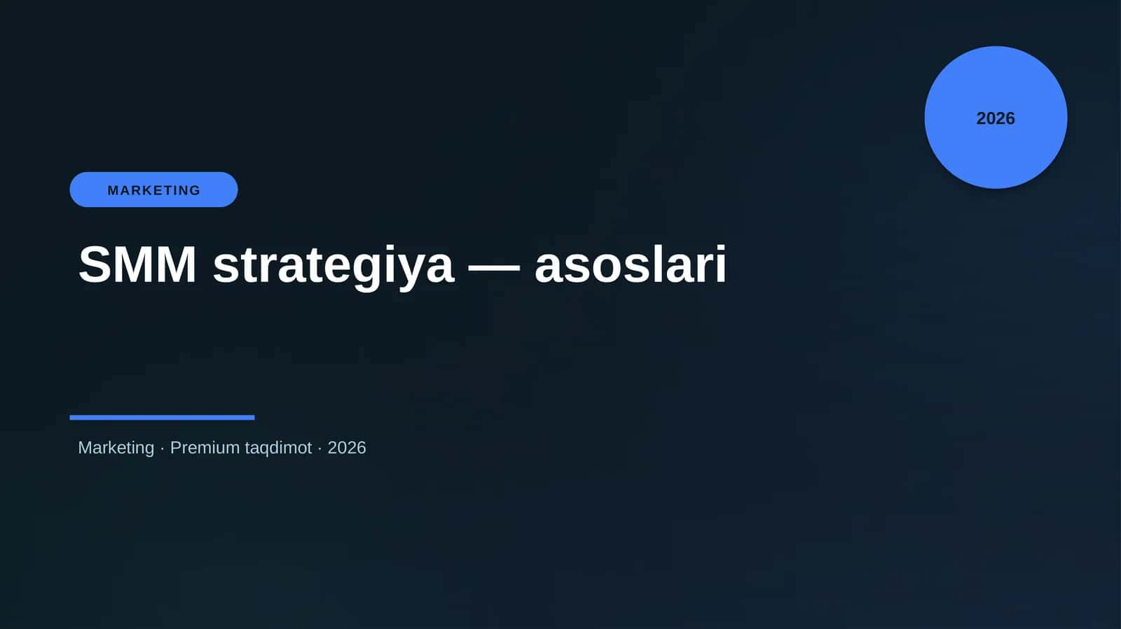 SMM strategiya — asoslari