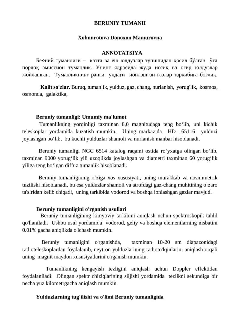 Beruniy tumanii