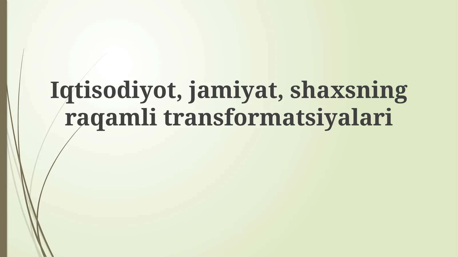 Raqamli transformatsiya tushunchasi