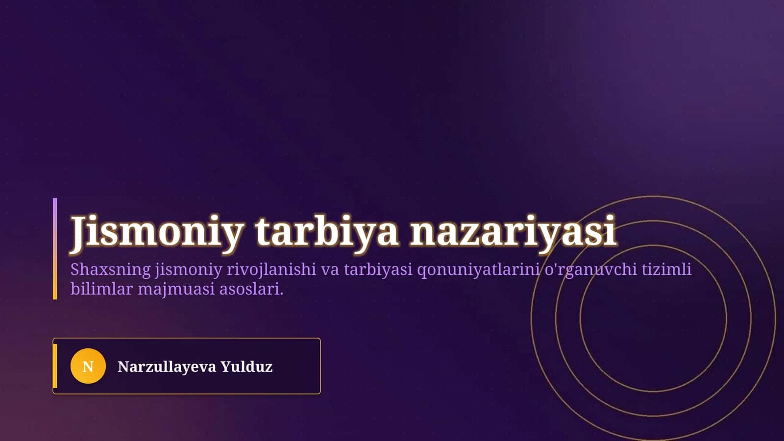 Jismoniy tarbiya nazariyasi