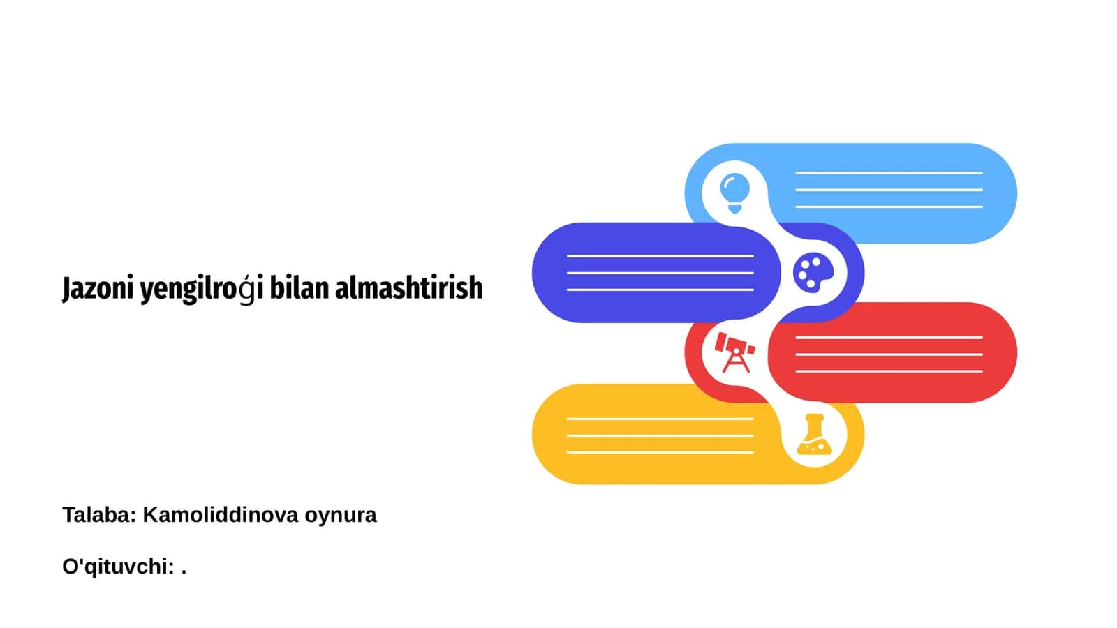 Jazoni yengilroģi bilan almashtirish