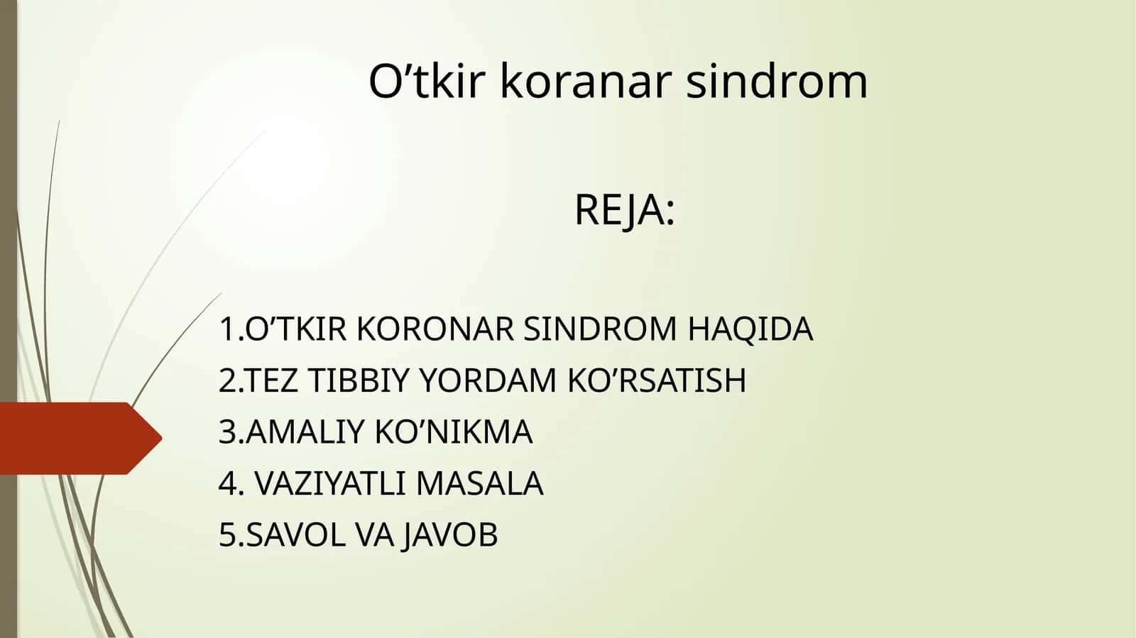O’tkir koranar sindrom
