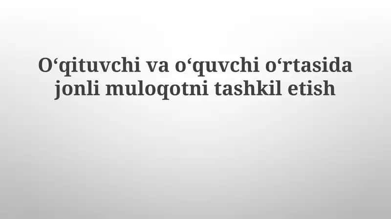 Muloqotning ahamiyati