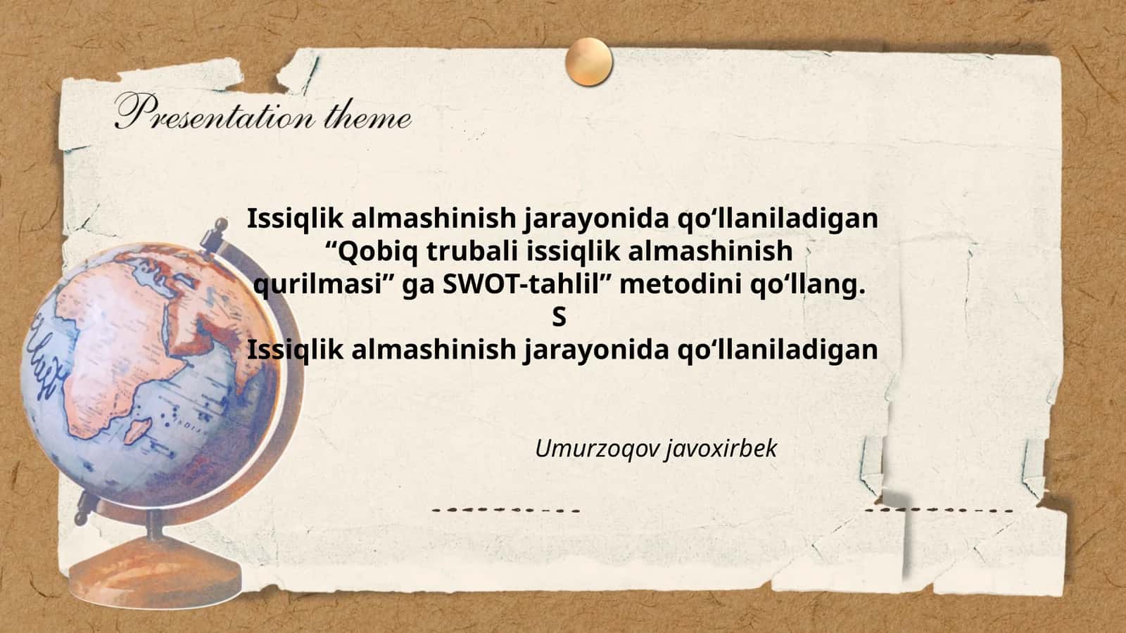Qobiq trubali issiqlik almashinish qurilmasi