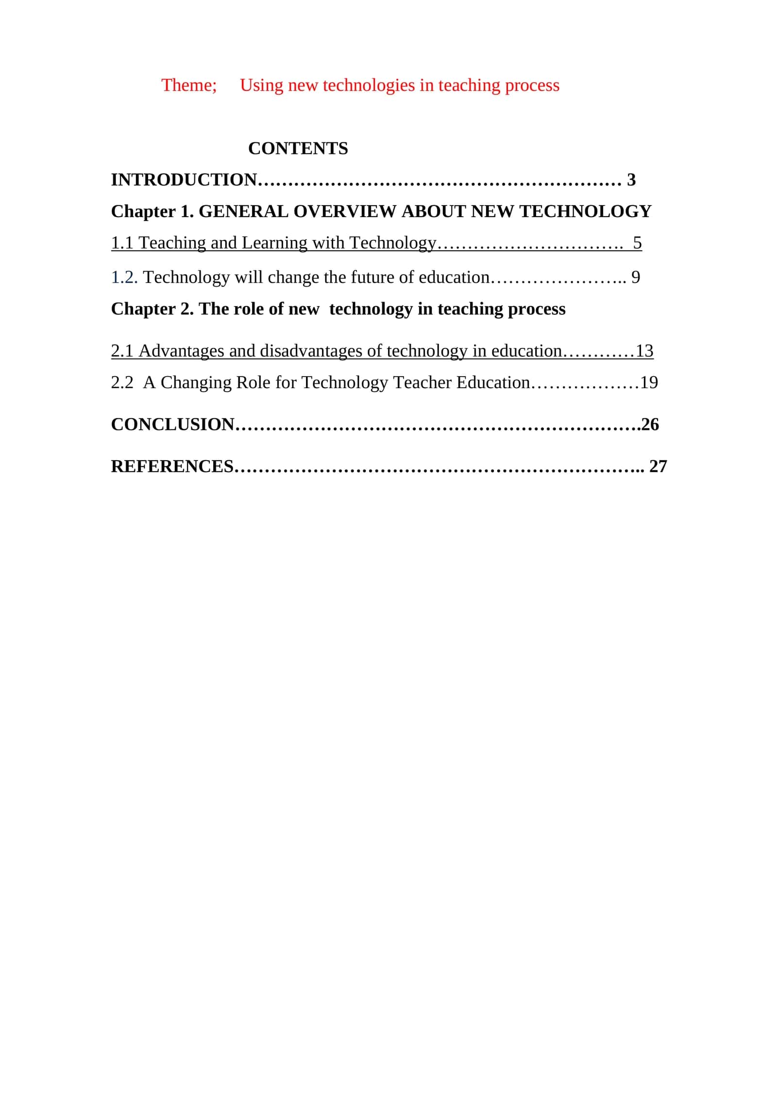 The role of new technology in teaching process