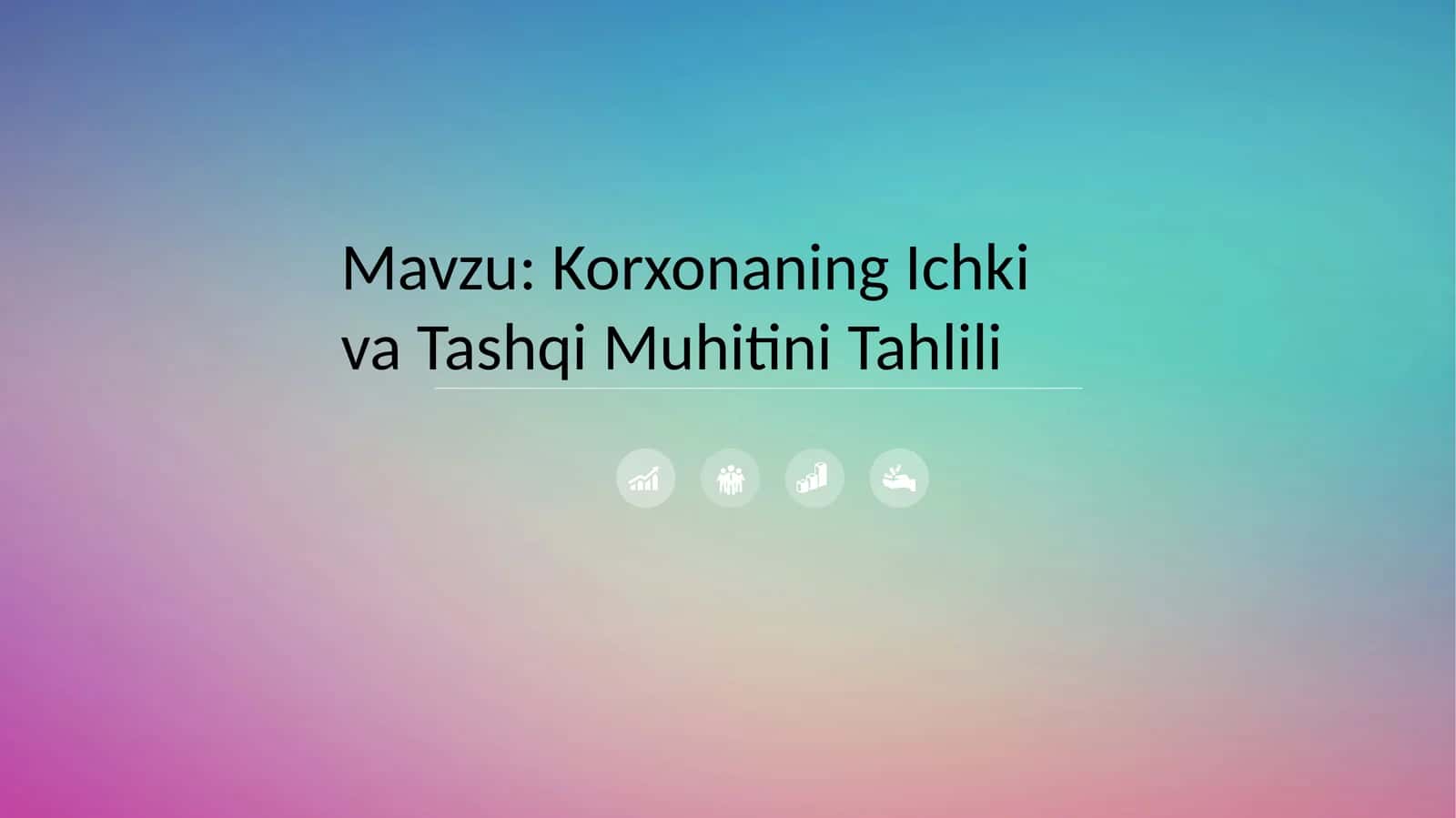 Korxonaning Ichki va Tashqi Muhitini Tahlili