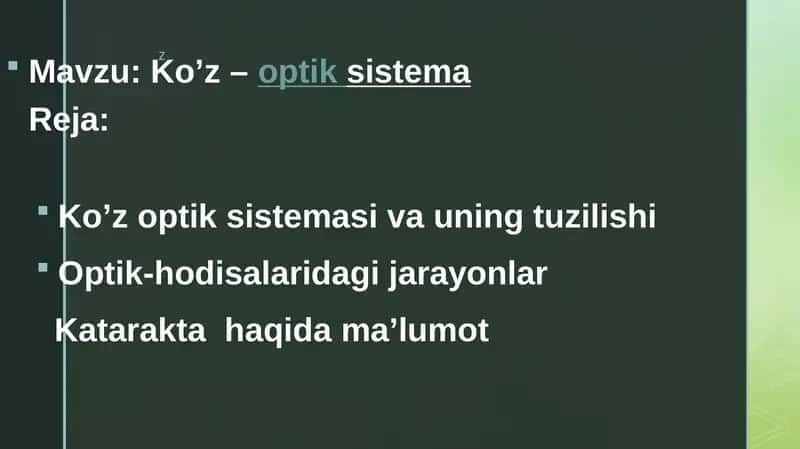 Ko’z-optik sistema