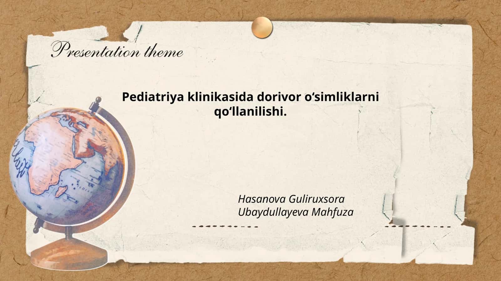 Pediatriya klinikasida dorivor o‘simliklarni qo‘llanilishi