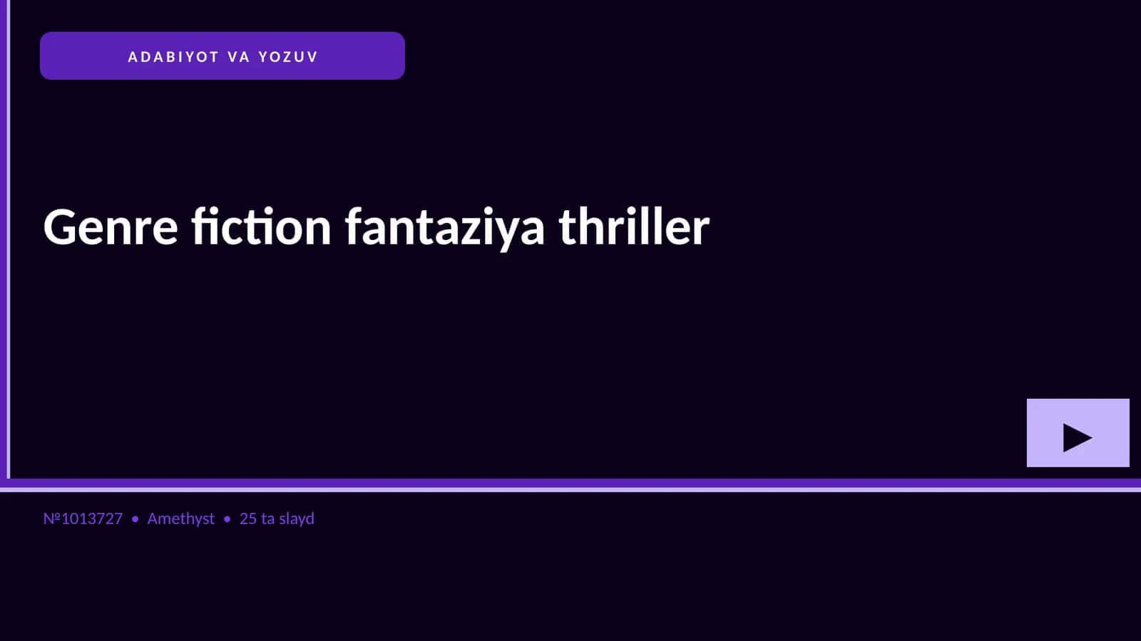 Genre fiction fantaziya thriller