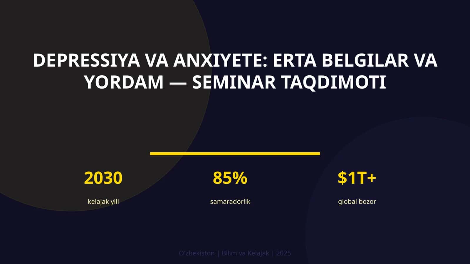 Depressiya va anxiyete: erta belgilar va yordam — seminar taqdimoti
