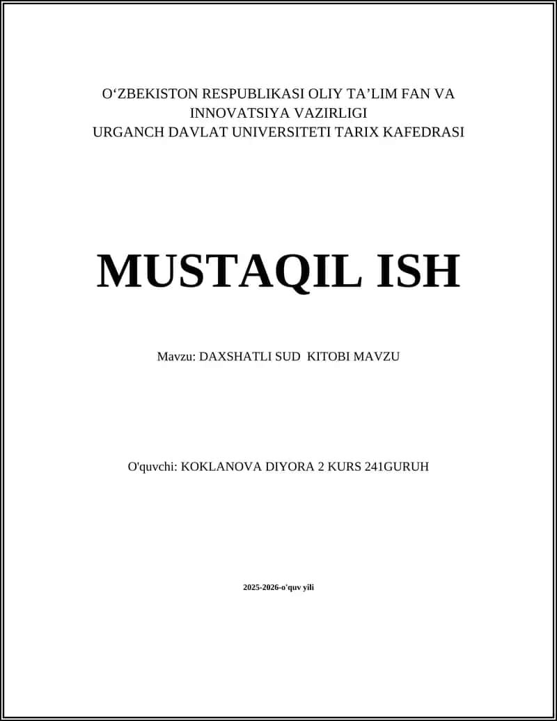 DAXSHATLI SUD KITOBI
