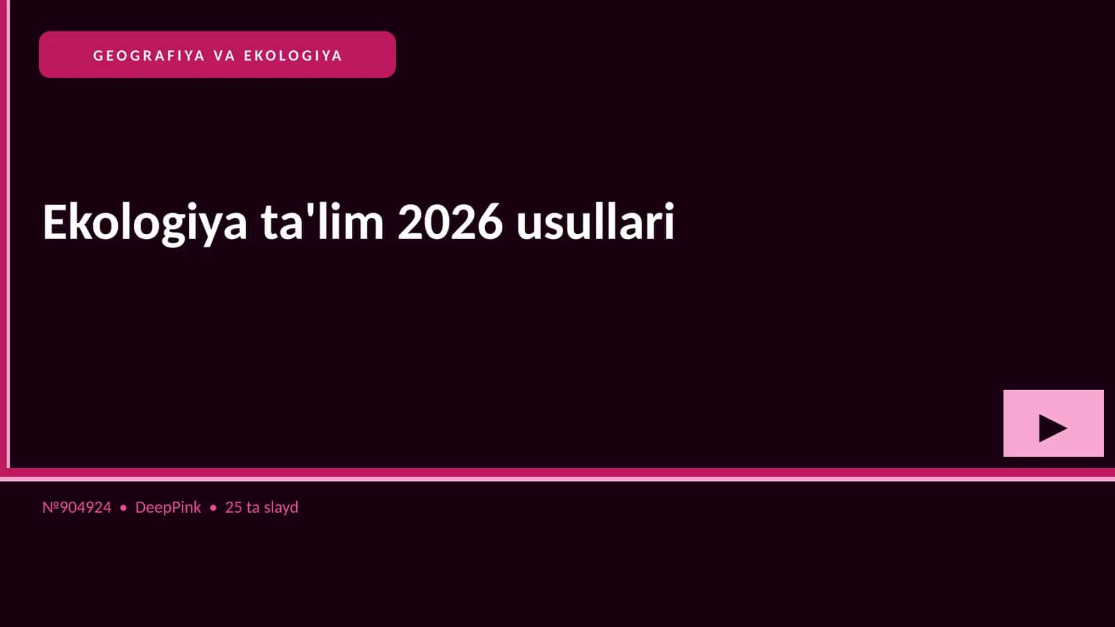 Ekologiya ta'lim 2026 usullari