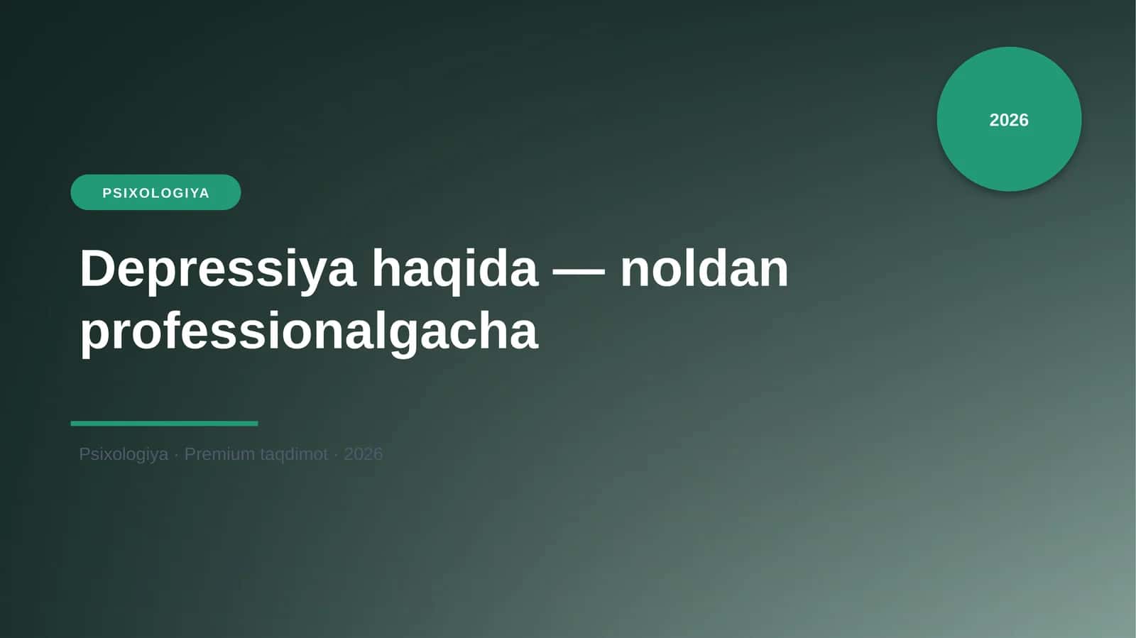Depressiya haqida — noldan professionalgacha