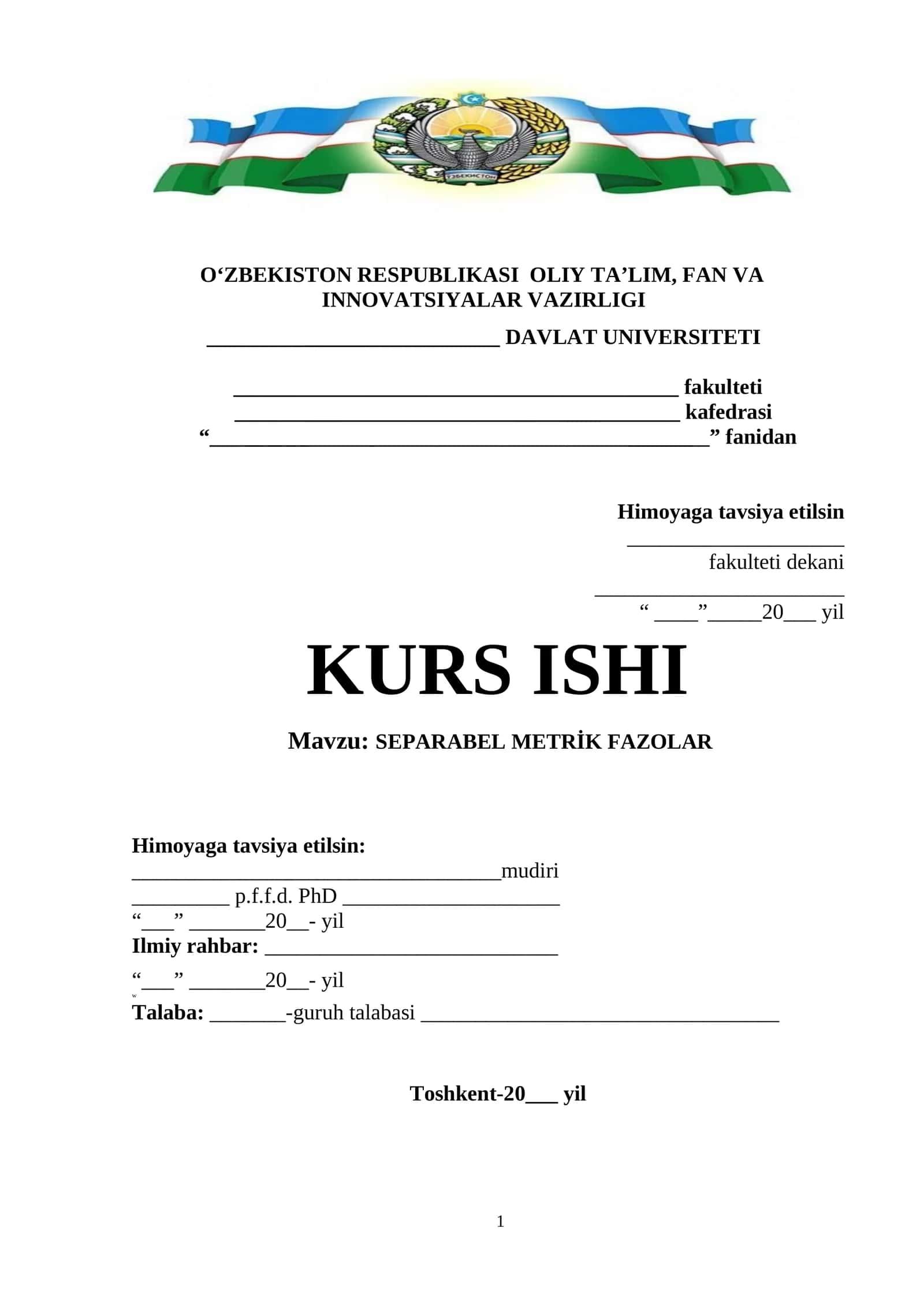 SEPARABEL METRİK FAZOLAR