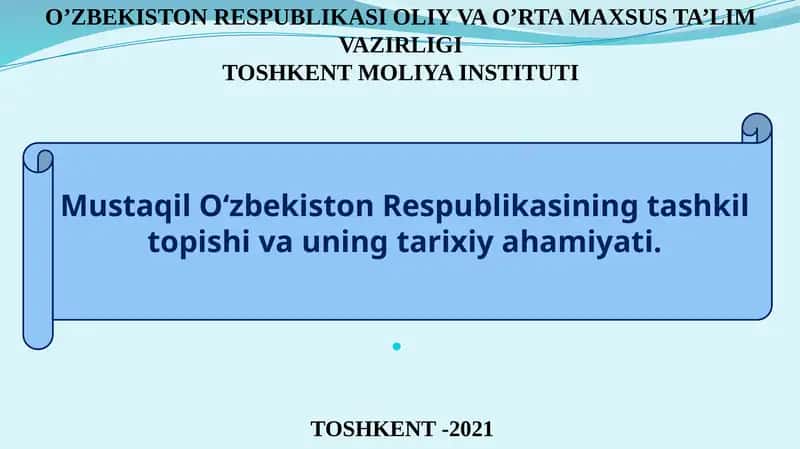 O‘zbekiston Respublikasining mustaqilik yillari