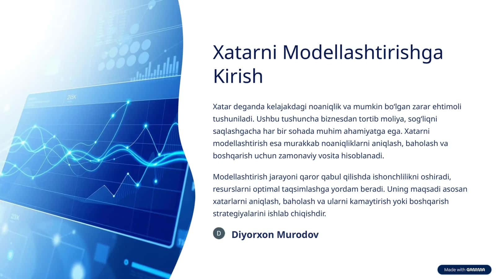 Xatarni Modellashtirishga Kirish