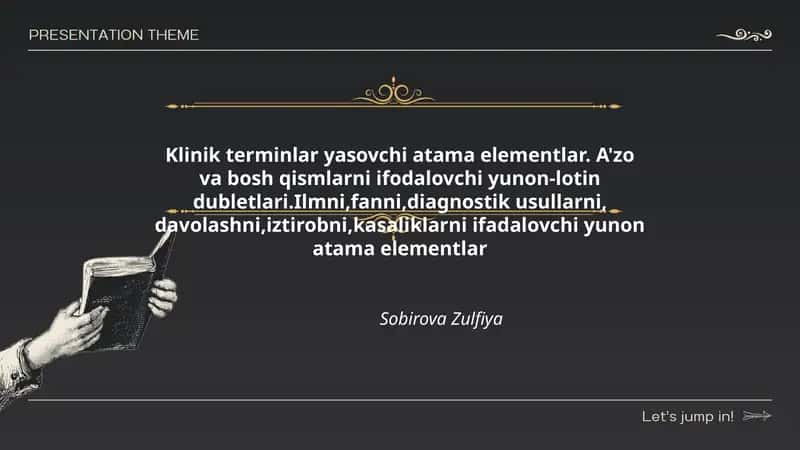 Klinik terminlar yasovchi atama elementlar